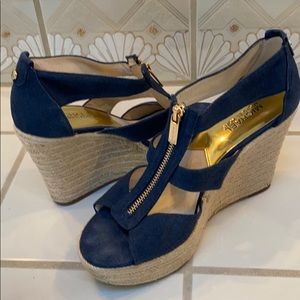 Michael Kors Navy Wedge Sandal